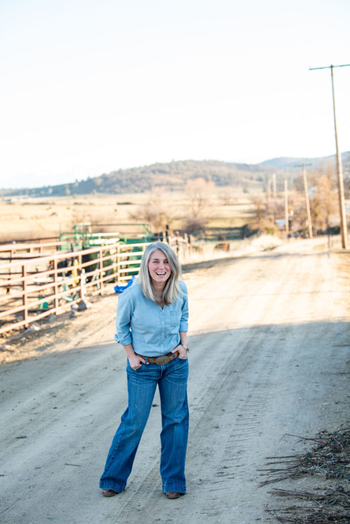 Liz Langford of britelime Creative wearing the Ariat Half Moon Trouser Jeans