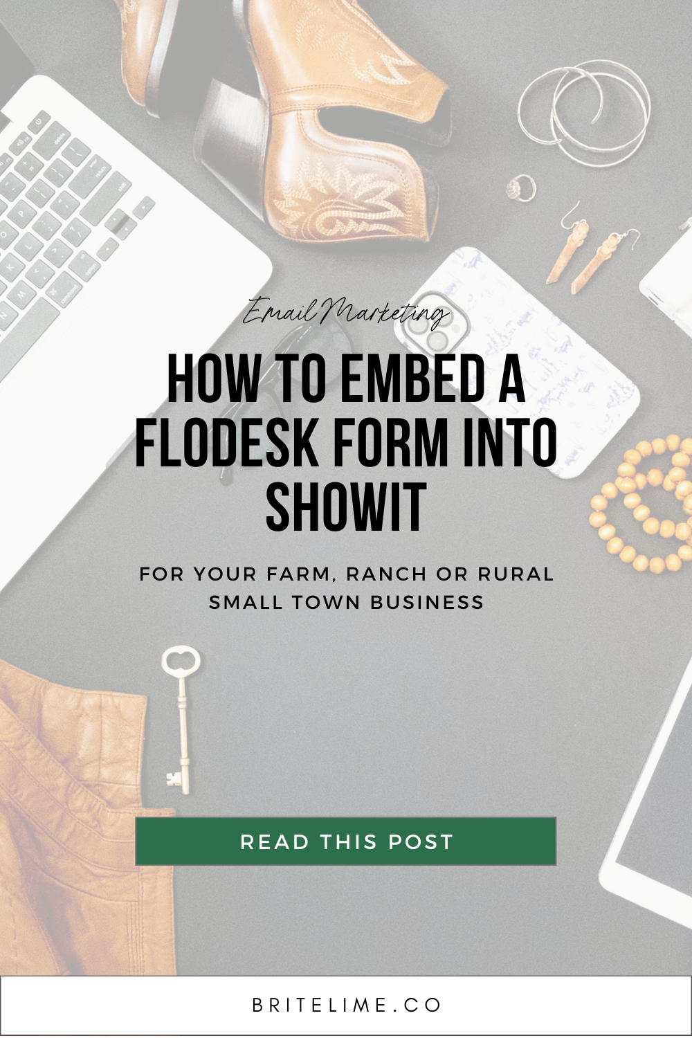 Graphic image that reads: How to embed a Flodesk form into Showit
