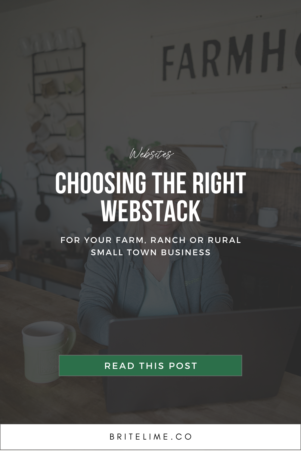 Graphic Image that reads: Choosing the right webstack for your farm, ranch or rural small town business.