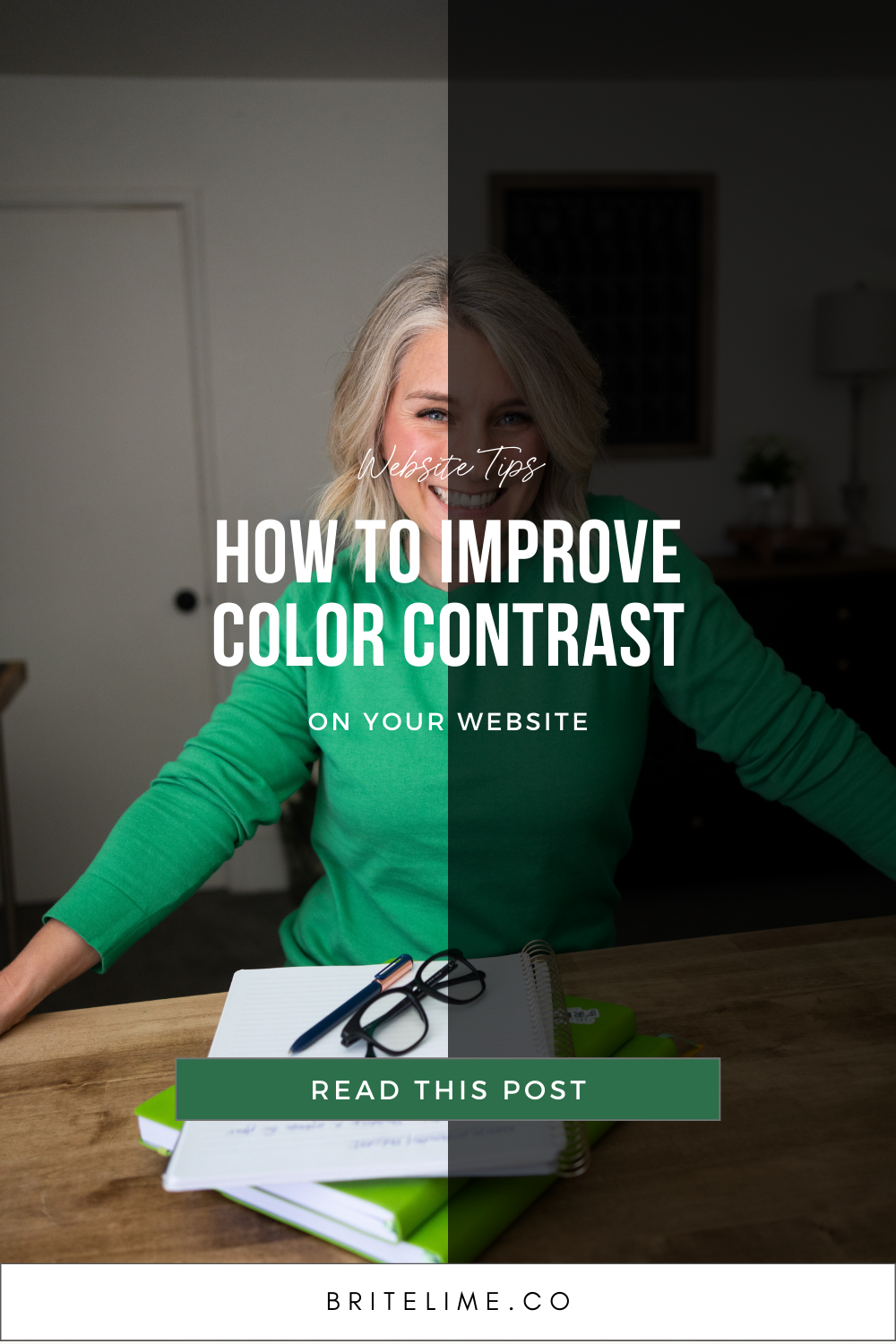 Graphic image that reads: How to Improve Text Contrast on Your Website